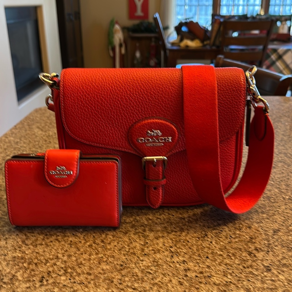 Coach Amelia saddle bag with matching wallet